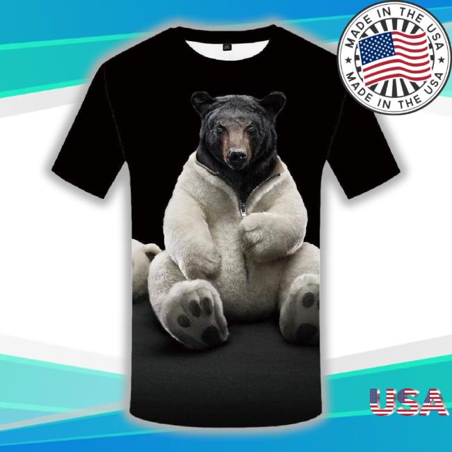 Bear T-Shirts Men Russia T Shirts Funny Animal Tshirt Anime Black Tshirts Print Harajuku Hoodie Sweatshirt 3D Mens Fashion Short Sleeve