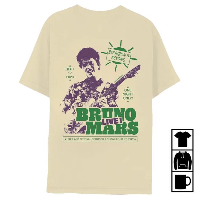Bruno Mars Merch Bruno Mars Live! Bourbon & Beyond T-Shirt