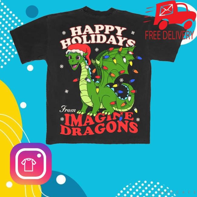 Imagine Dragons Official Store Cartoon Dragon Holiday Tee Shirt