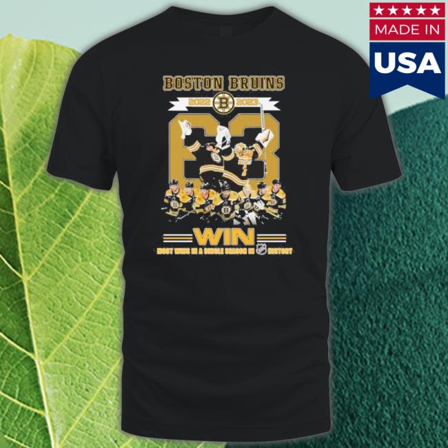 Official 63 Win Boston Hockey 2022 2023 Win Most Wins In A Single Season In History Shirt
