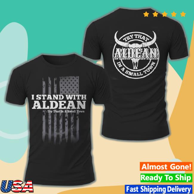 Black I Stand With Aldean Try That In A Small Town American Flag All Over Print 3D Long Sleeve T Shirt
