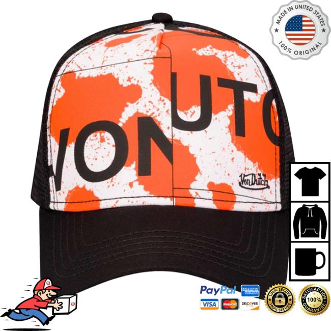 Von Dutch Merch Shop Orange Splatter Snapback