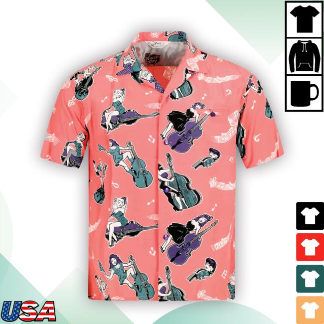 Official Double Bass Pinups Sh38114 Star Of Hollywood Red T-Shirt
