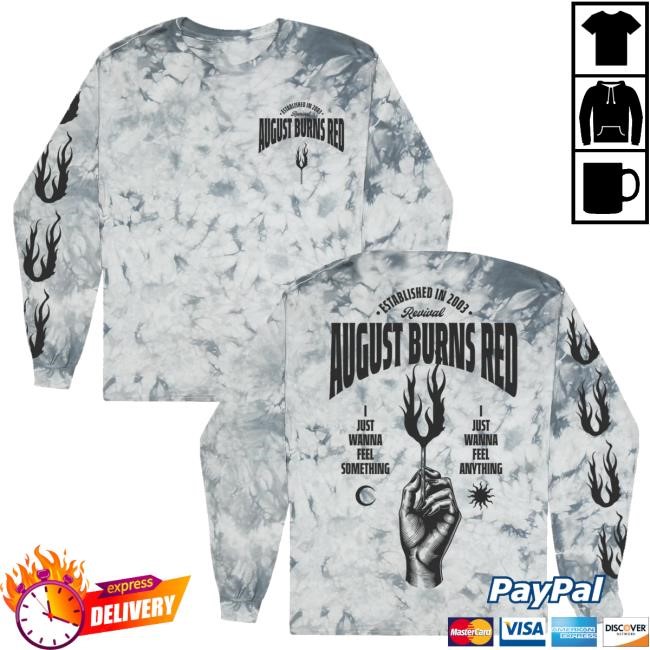 Official August Burns Red Official Store Revival Tie Dye Long Sleeve Crewneck Sweatshirt