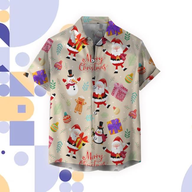 Official Cute Santa Claus Christmas Unisex 3D Hawaiian Shirt Affordable Gift For Men And Women T-Shirt