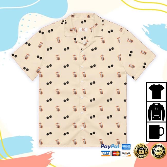Boba Short Sleeve Button Up Crewneck Sweatshirt