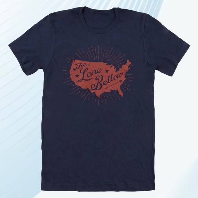 The Lone Bellow Merch Navy T-Shirt Us
