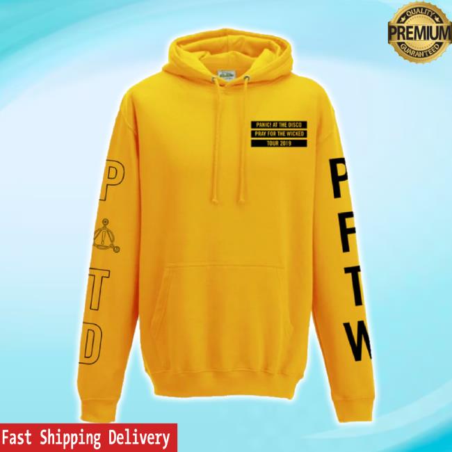 Official Panic At The Disco Merch Store Panic! At The Disco Uk Gold Outline Pullover Sweatshirt Panicatthedisco Shop