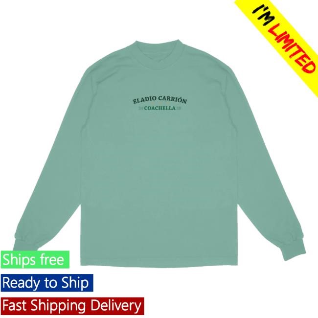Trending Eladio Carrion Merch Store Eladio Carrion Coachella Long Sleeve Hooded Sweatshirt