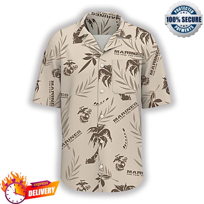 U.S. Marines Pride Men's Hawaiian With The Usmc Emblem Shirts