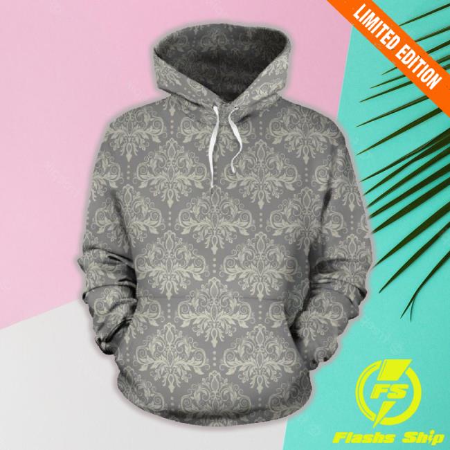 Damask Grey Elegant Print Pattern Pullover 3D Sweatshirt For Men Women