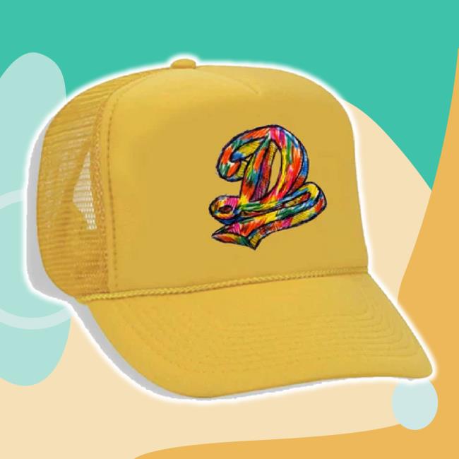 Trending Dv Fest 24 Watercolor D Gold Trucker Hat Dreamvillefest Shop