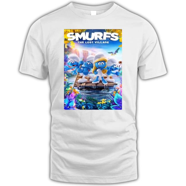 Cheap All Characters Movie Smurfs The Lost Village Poster Long Sleeve T Shirt