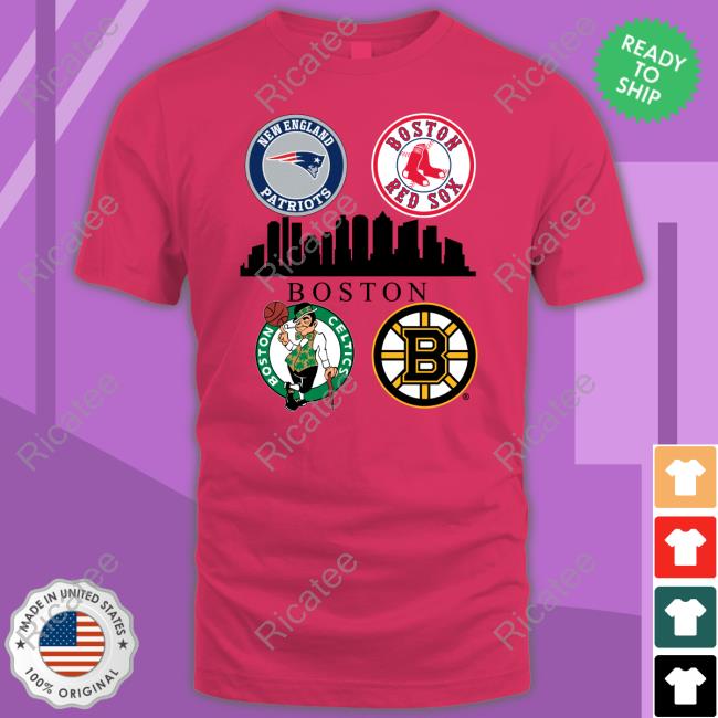 New England Patriots Boston Red Sox Boston Celtics And Boston Bruins Massachusetts 2023 T-Shirt