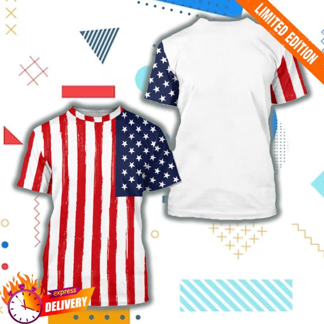 American Flag Sweatshirt Short Sleeve Tops Scoop Neck Casual