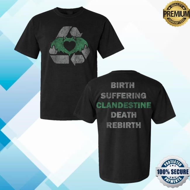 Clandestine Industries Merch Store Shop Recycle Green Print Bat Shirt