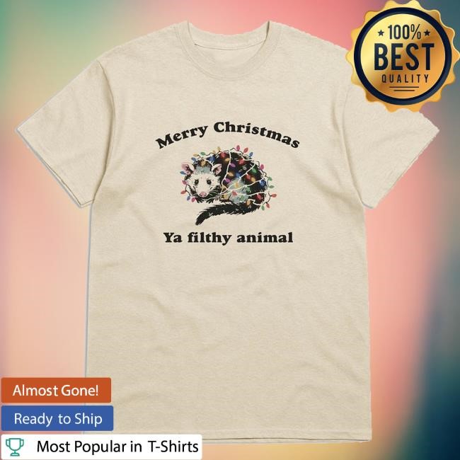 Trending Slippywild Merch Store Merry Christmas Ya Filthy Animal Crewneck Sweatshirt