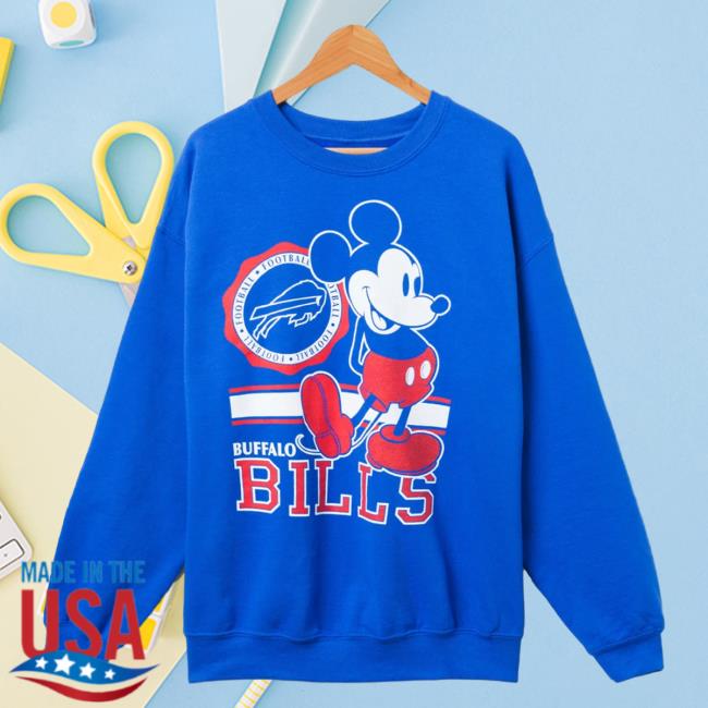 Official Junk Food Apparel Clothing Store Shop Junkfoodclothing Buffalo Bills Footbal Logo Mickey Mouse Crew neck