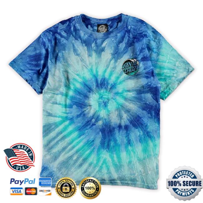 Santa Cruz Kids Wave Dot Blue Tie Dye Hoodie Sweatshirt
