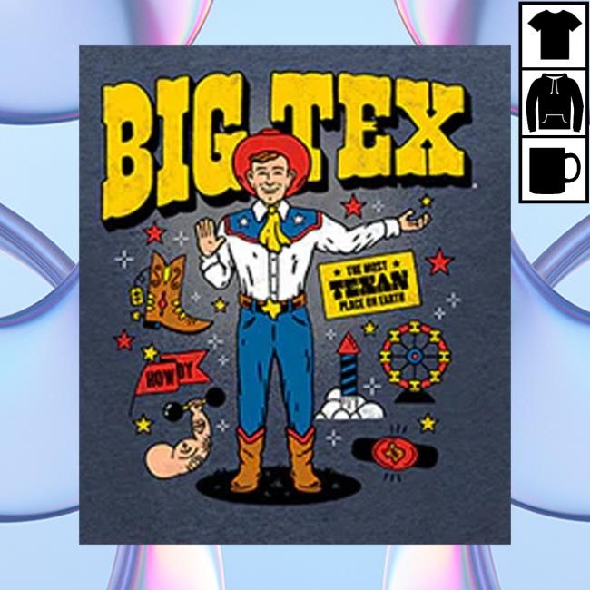 Dave Portnoy Wearing State Fair Of Texas Cartoon Big Tex Hooded Sweatshirt