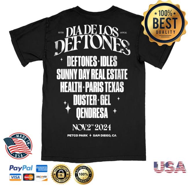 Deftones Official Merchandise Ddld '24 Black Admat Shirt Dia De Los Deftones Deftones Idles Sunny Day Real Estate Health Paris Texas Duster Gel Qendresa