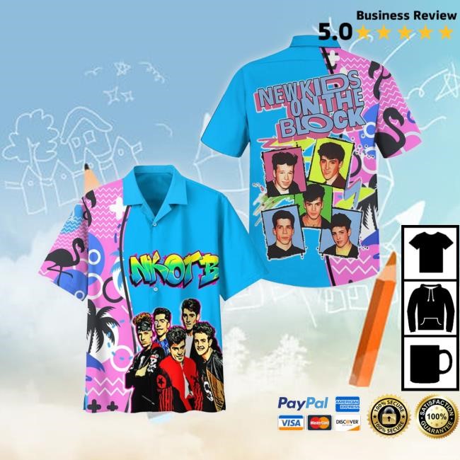 Official New Kids On The Block Summer Tour 2024 Hawaiian Shirt, New Kids On The Block Aloha Long Sleeve Shirt