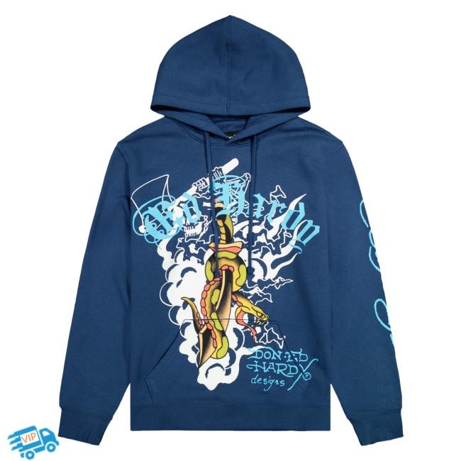 Ed Hardy The Official Merch Dagger Snake Mens Unisex Sweatshirt