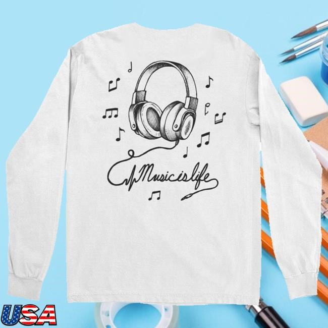 Shop Lil Skies Merch Lil Skies Music Is Life Long Sleeve Crewneck Sweatshirt