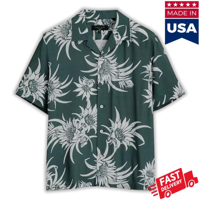 Rag-Bone Merch Printed Avery Viscose Hawaiian Hoodie
