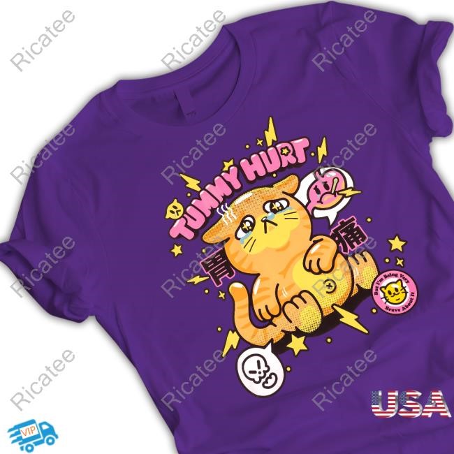 Shirtz Cool Tummy Hurt Cat New Shirt Hazbin Hotel Tummy Hurt Cat Hoodie
