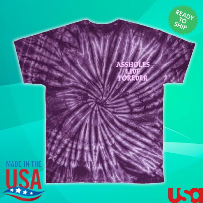 Official Assholes Live Forever Grape Spiral Tie Dye Sweaters