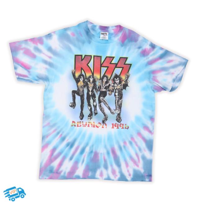 Trending Wyco Vintage Store 1996 Kiss Reunion Tour Tie Dye Hoodie Sweatshirt