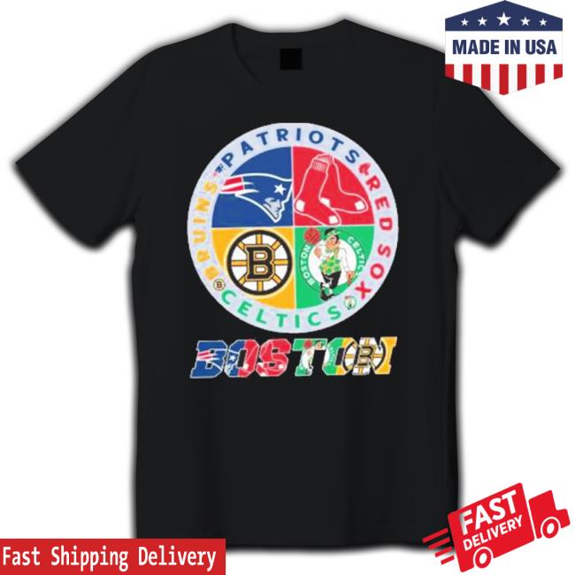 Official Boston Celtics Boston Bruins New England Patriots And Boston Red Sox Logo shirt