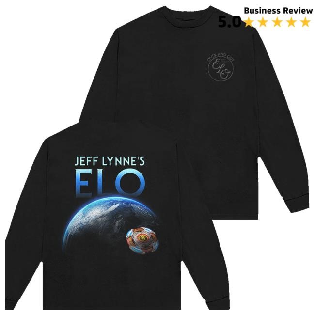 Official Jeff Lynne's Elo Merch Black Long Sleeve Crewneck Sweatshirt
