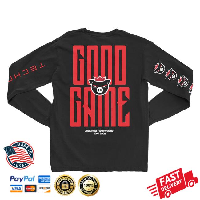 Official Technoblade Merch Store Shop Good Game Alexander Technoblade Long Sleeve Tshirt