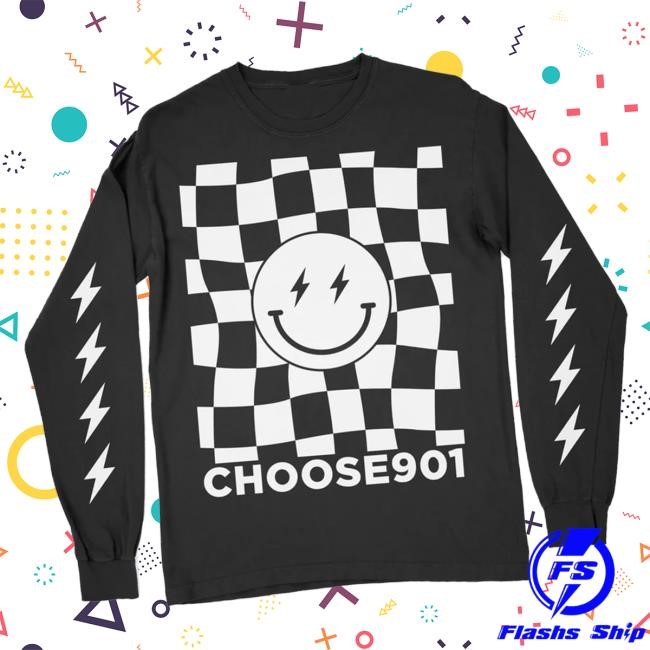 Choose901 Merch Shop Choose901 Lightning Smiley Long Sleeve Shirt