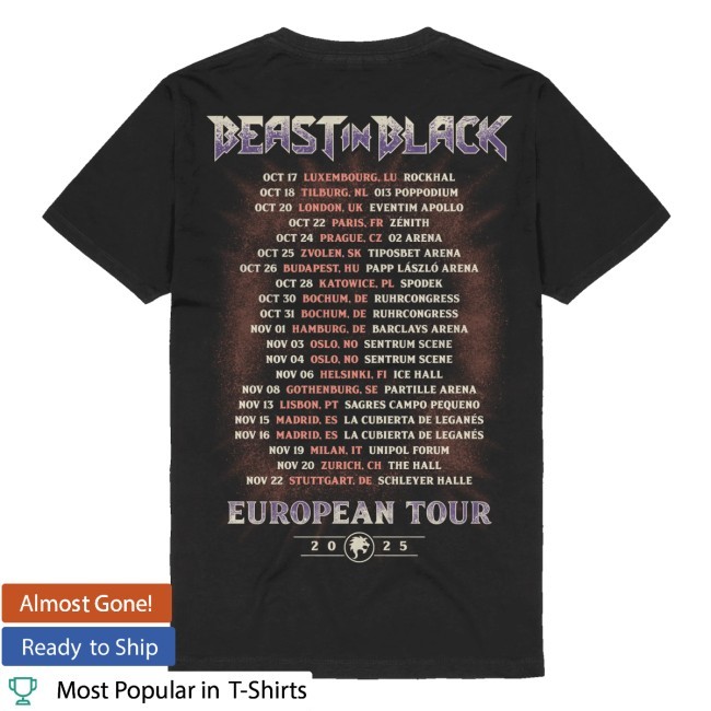 Bravado Merch Store Beast In Black European Tour 2025 T-Shirt, Hoodie, Tank Top, Sweater And Long Sleeve T-Shirt