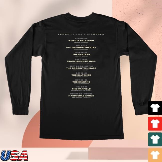 Limited Pretty Lights Music Merch Shop 2023 Tour Longsleeve W/ Dates (Black) Tee Shirt Limited Pretty Lights Music Merch Shop 2023 Tour Longsleeve W/ Dates (Black) Long Sleeve Shirt