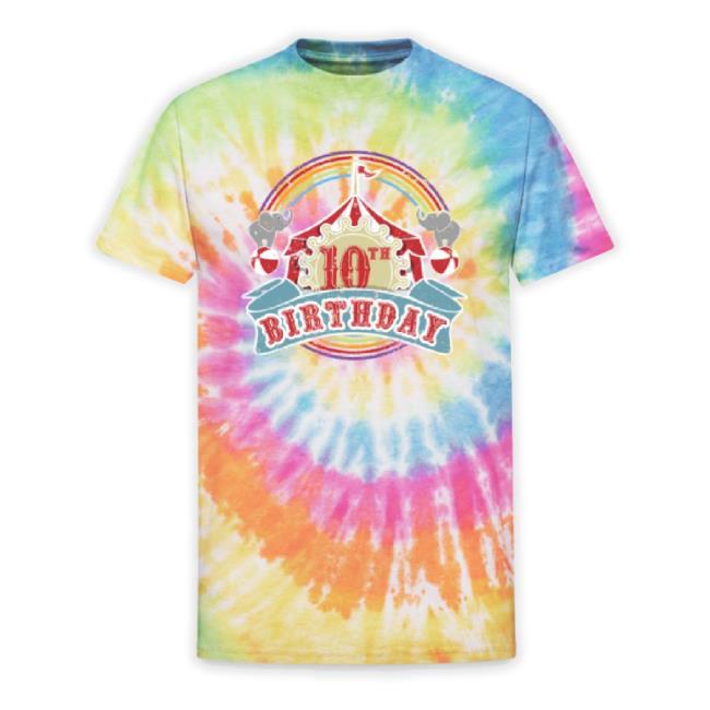 Circus Carnival Theme 10Th Birthday Party On Unisex Tie Dye Unisex Sweatshirt