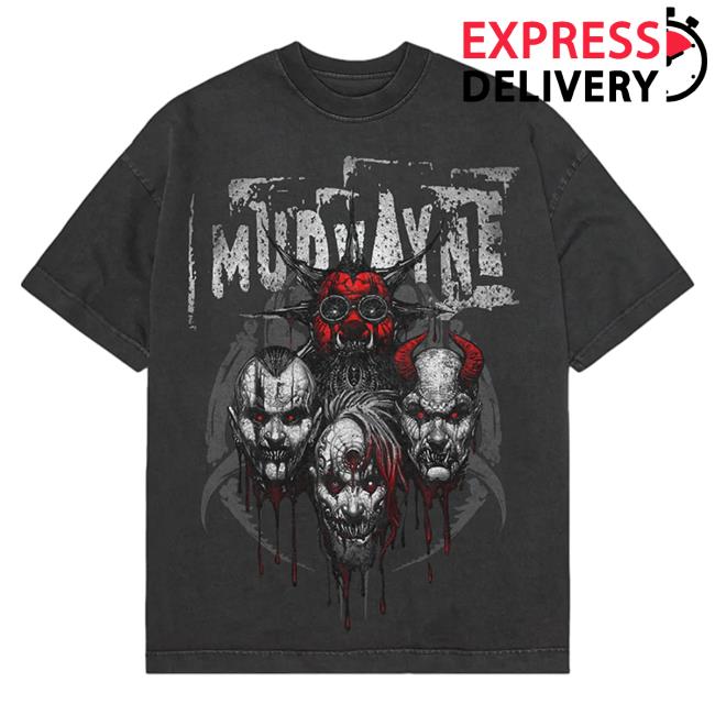 Official Mudvayne Merch Mud Vayne 4 Ghosts Vintage Black Tee