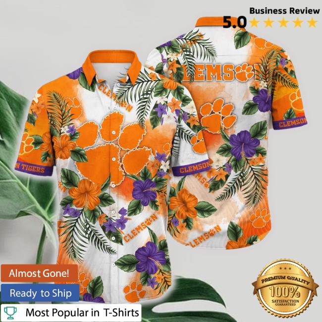 Clemson Tigers Ncaa Hawaiian Shirt Golden Hourtime Aloha Shirts
