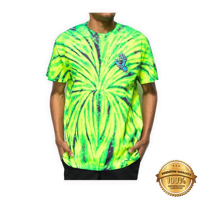 Official Santa Cruz Screaming Hand Wild Green Spider Tie Dye Tee