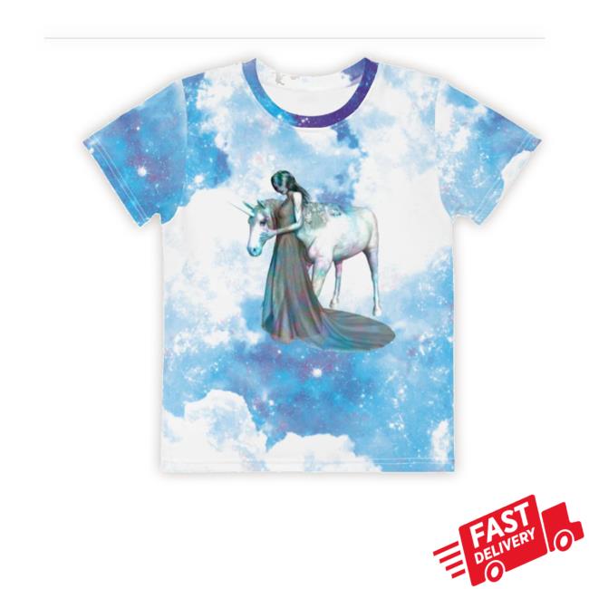 Princess Unicorn Galaxy Heavenly Clouds Kids Crew Neck Sweater