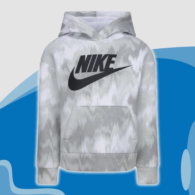 White & Gray Tie-Dye Logo Club Pullover Shirt - Toddler & Girls