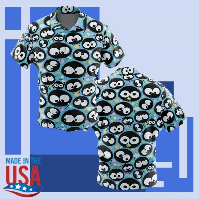Animeape Soot Sprites Spirited Away Button Up Hawaiian Shirt