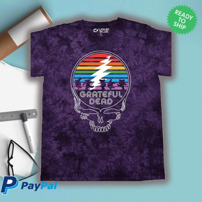 Official Liquid Blue Grateful Dead Spectrum Steal Your Face T-Shirts
