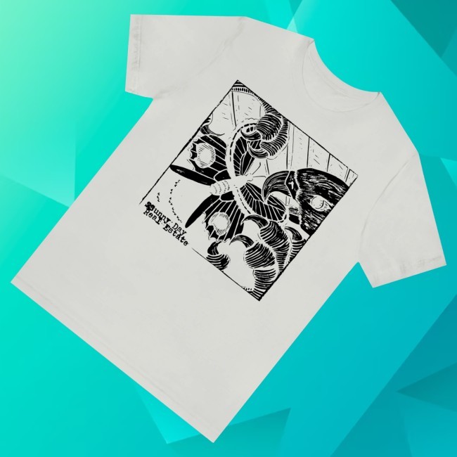 Official Sunny Day Real Estate Merch Moth Sweatshirt Silver