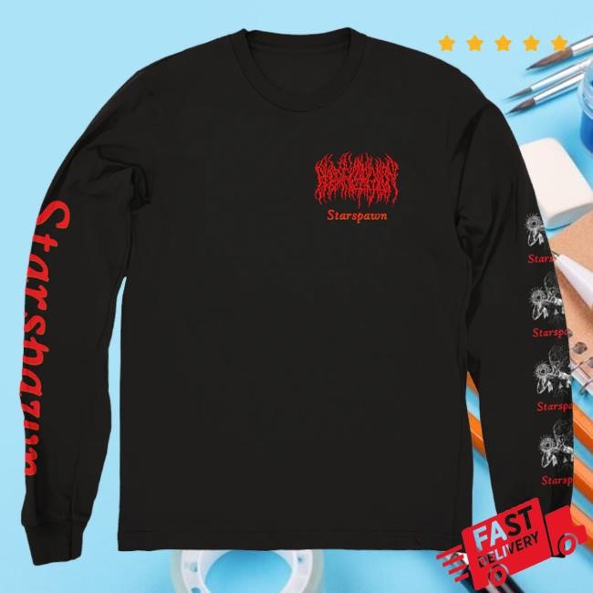 Evil Greed Merch Blood Incantation Starspawn Pocket Longsleeve Hooded Sweatshirt