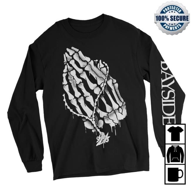 Official Bayside Merch Store Praying Hands Black Long Sleeve Tee