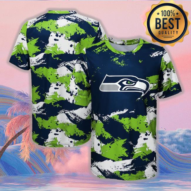 Preschool College Navy/Neon Green Seattle Seahawks Juvenile Cross Pattern Hoodie